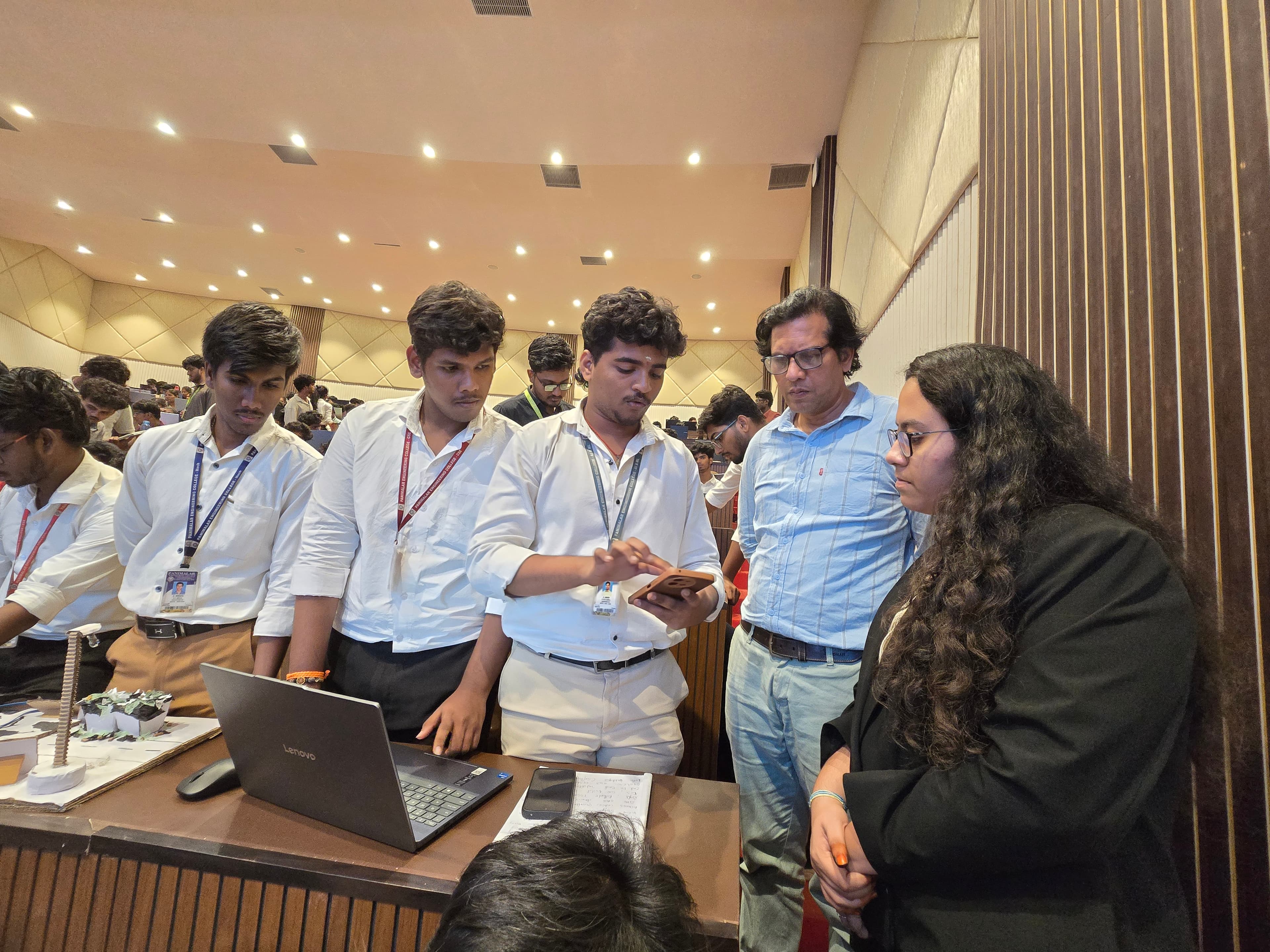 Chief Guest Inspecting Student Innovations and Prototypes