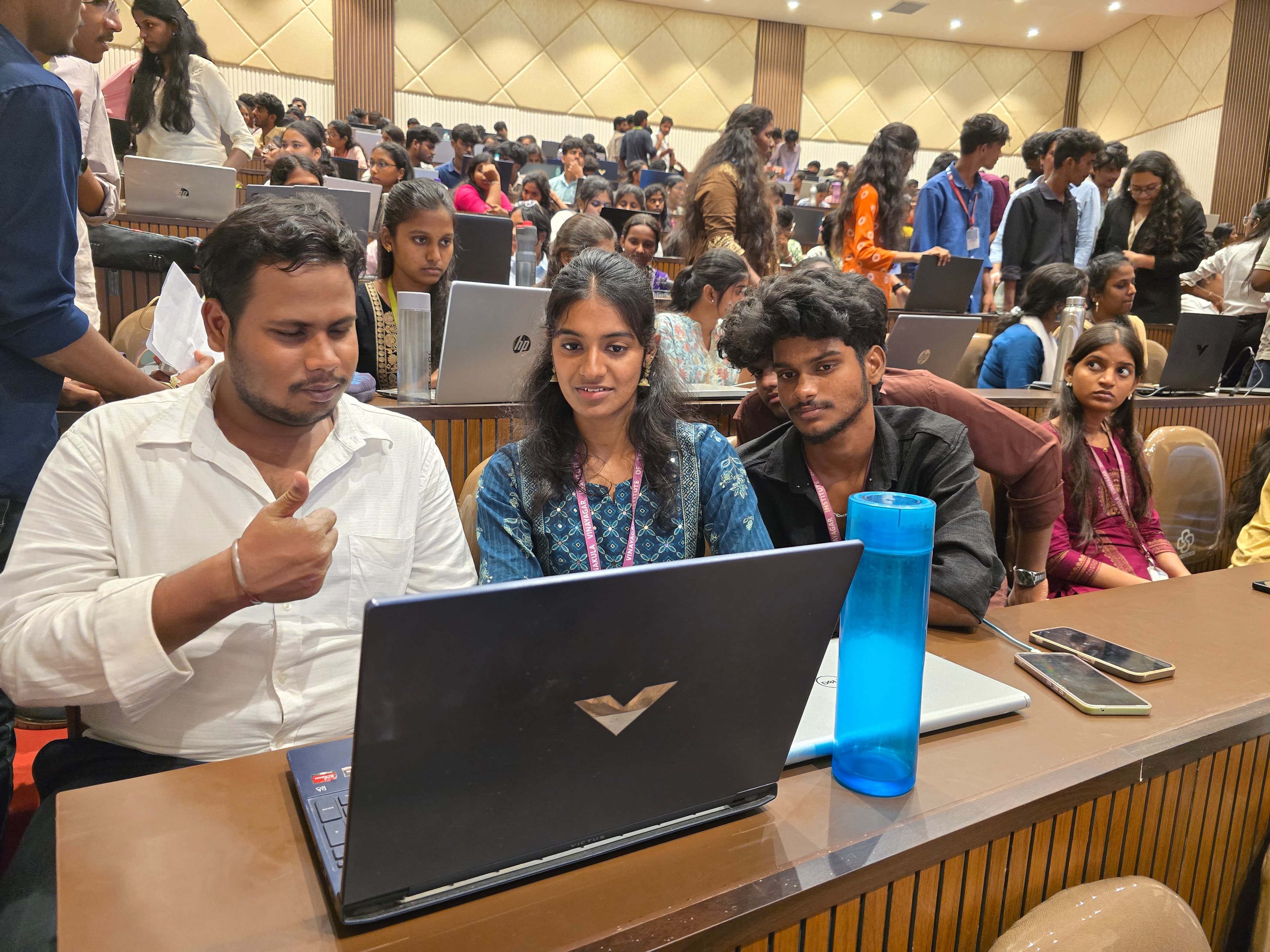 Student Team Demonstrating Hardware and Software Solution